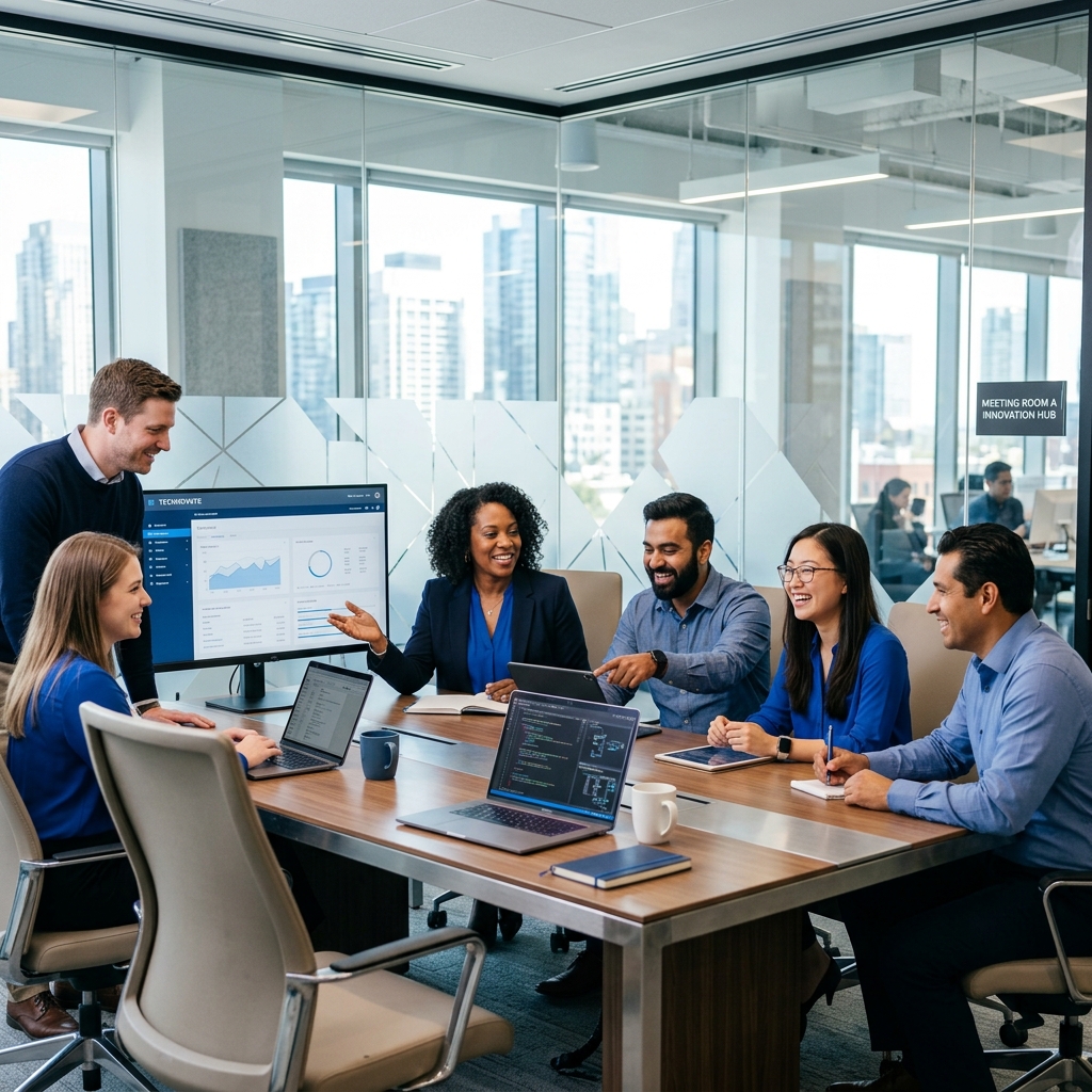 Corporate IT specialists team
